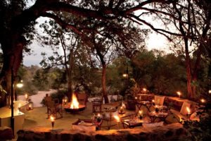 kings camp timbavati fireplace evening